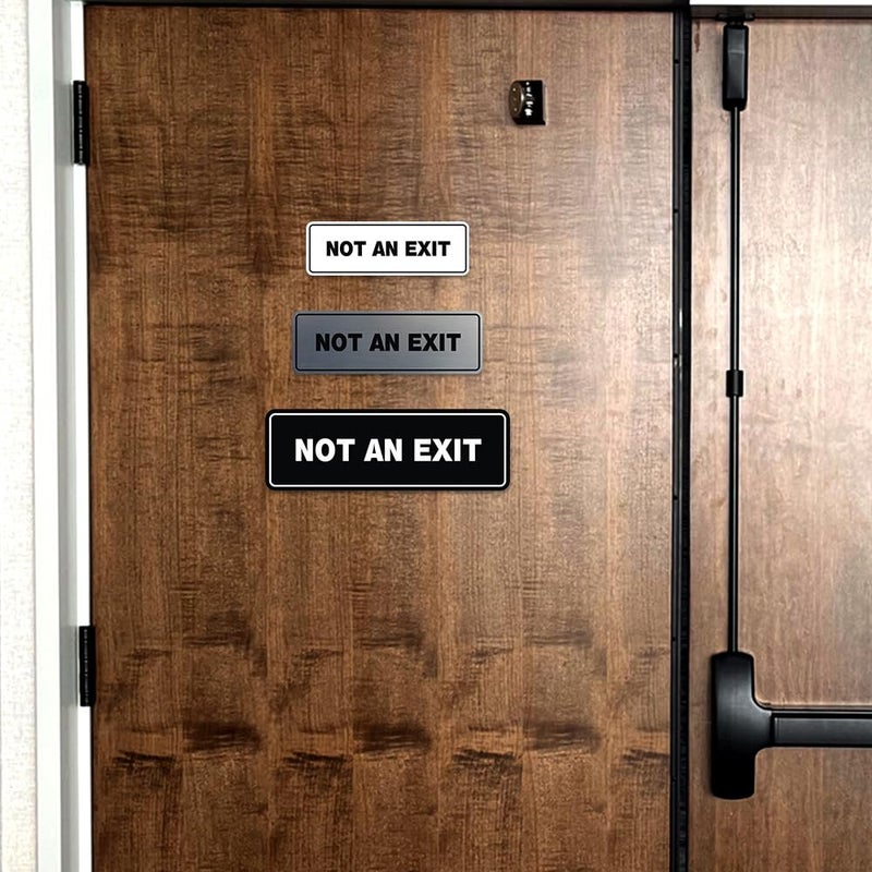 All Quality Standard Not an Exit Wall or Door Sign - Durable Material | Double-Sided Foam Tape | Black/Gold - Small (1 Pack) - Image 4